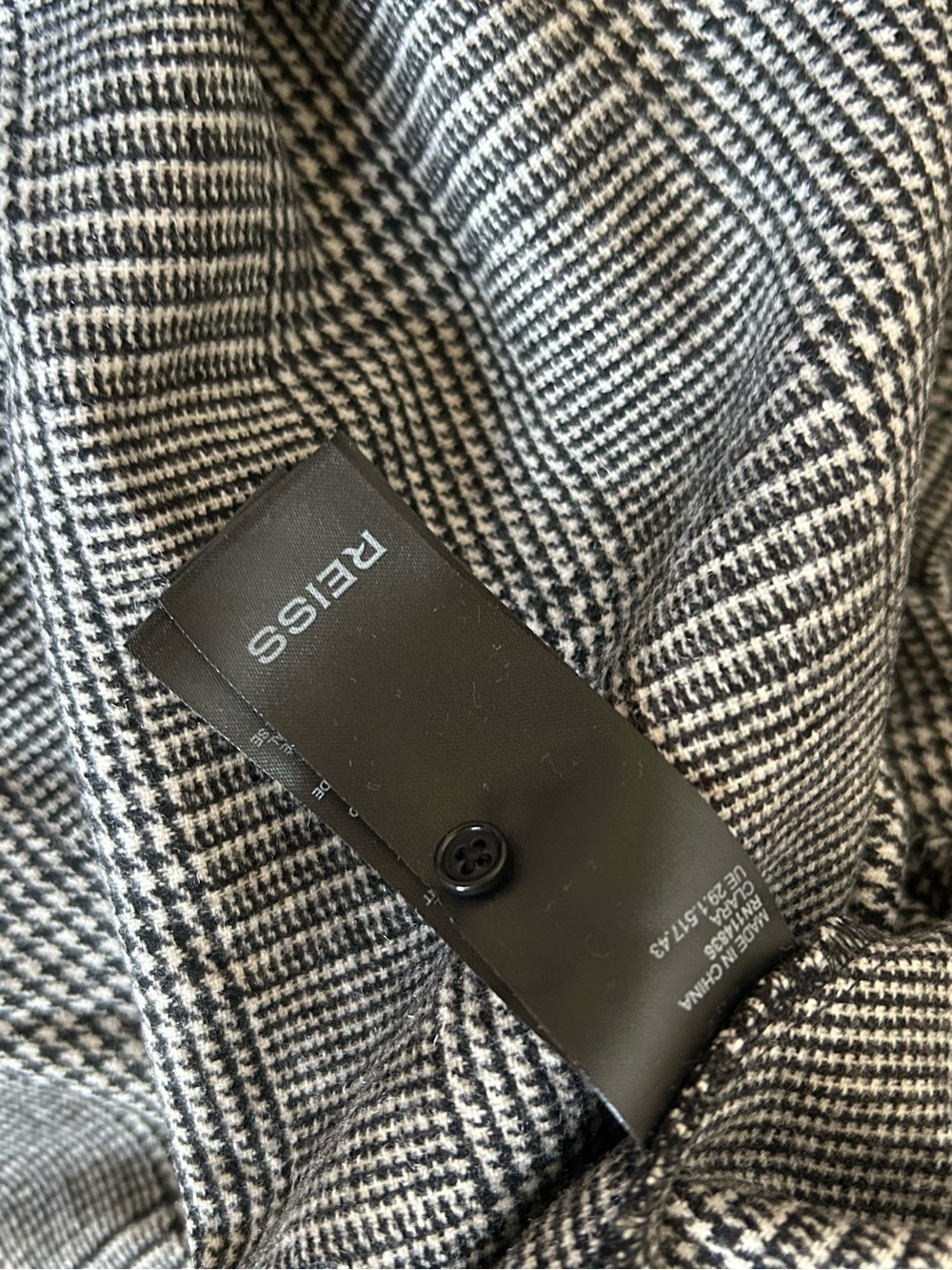 REISS Clara Midi Dress Grey Check Wool-Blend Tailored Classic - Picture 10 of 11